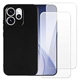 Shantime Case with 2 Pack Screen Protector Combo Compatible with Oppo Reno 15 Pro 5G India, Shockproof Cover and Tempered Glass Set for Full Body Safety(Black)