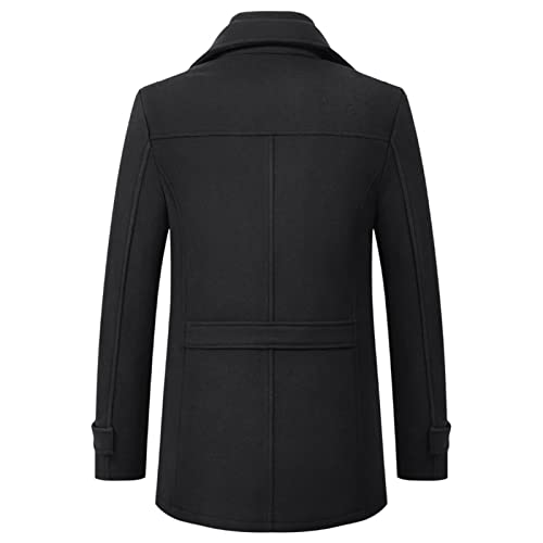 Maiyifu-GJ Men Layered Collar Wool Blend Jacket Military Single Breasted Pea Coat Thick Stylish Quilted Lined Trench Overcoat2