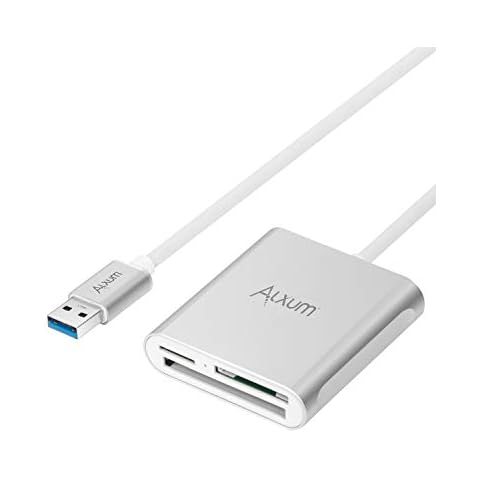 Alxum CF Card Reader, USB 3.0 SD Compact Flash Card Reader Converter to Read 3 Cards Simultaneously up to 5Gbps, Support CF Card, SD Card, Micro SD Card, SDHC SDXC Cover