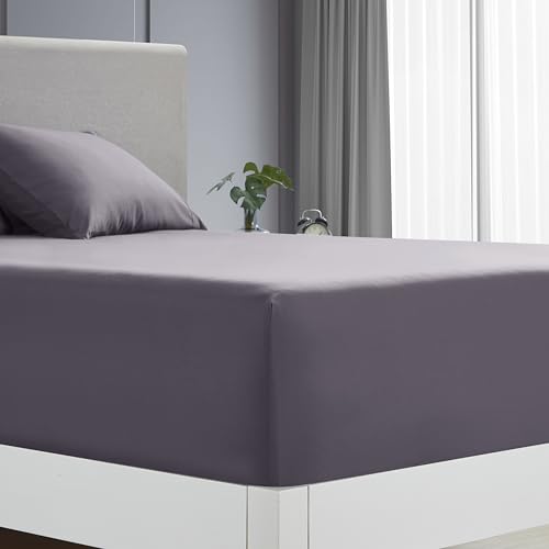 Clara Clark RV Short Queen Sheets - Hotel Luxury 6 Piece Bed Sheets for Short Queen Size Bed - Soft Bedding Sheets & Pillowcases, Fits Low Mattress up to 10 inch deep. Short Queen, Grayish Purple by Clara Clark - Used condition - Image 4