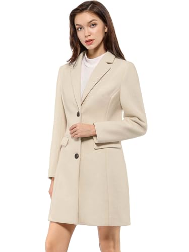 Allegra K Cappotto Basic Reefer Donna
