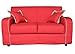 Zdejmowany pokrowiec na sofę, 2 siedzenia z tkaniny tapicerowanej z podłokietnikami (czerwony)