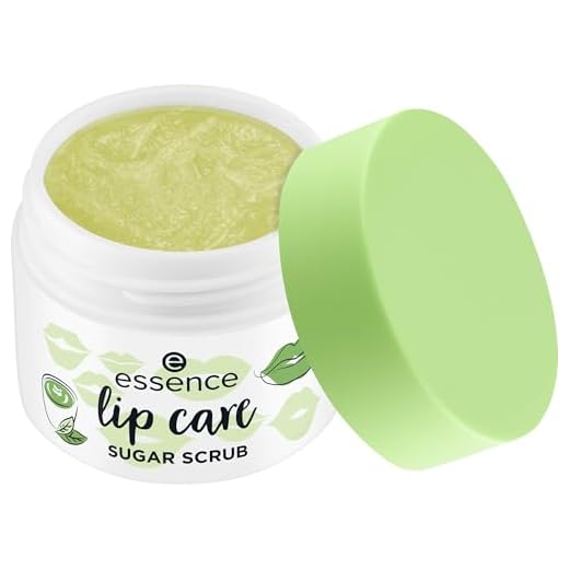 essence lip care SUGAR SCRUB, Lippenpeeling, Nr. 02, Grün, feuchtigkeitsspendend, regenerierend, pflegend, vegan, ohne Konservierungsstoffe, ohne Parabene, ohne Mikroplastikpartikel, 1er Pack (9g)