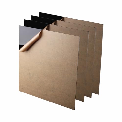 Image of Black Acrylic Sheets, 4 Pack 12 inch x 12 inch x 1 /8 inch Thick Black Opaque Glossy Acrylic Blanks, DIY Materials with Protective Paper for Display Projects, Craft and More.