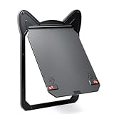 小型犬猫用ペットスクリーンドア 磁性ロック可能フラップ 16.8x21.8cm 網戸付きスライディングガラス/パティオドア用 簡単取り付け (サイズM)