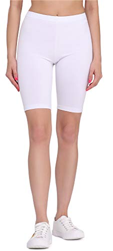 Bellivalini Leggins Cortos de Mujer para Deporte Mallas Deportivas Cortas de Viscosa Leggings para Mujeres Shorts Gimnasio Gym Fitness Pilates BLV50-149 (Blanco, M)