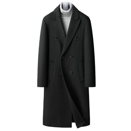 Trench en laine homme long contre le froid d'hiver boutonné chic