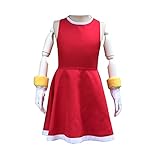 Amy Rose Cosplay Costume For Girls,Rosy the Rascal Pretend Red Dress with A Pair of Gloves,L