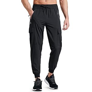 Libin Men’s Lightweight Joggers Quick Dry Cargo Hiking Trousers Track Running Workout Athletic Travel Golf Casual Outdoor Pants