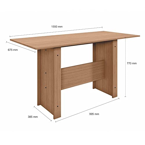 Conjunto Mesa 6 Cadeiras Milano Poliman Móveis Carvalho/Preto