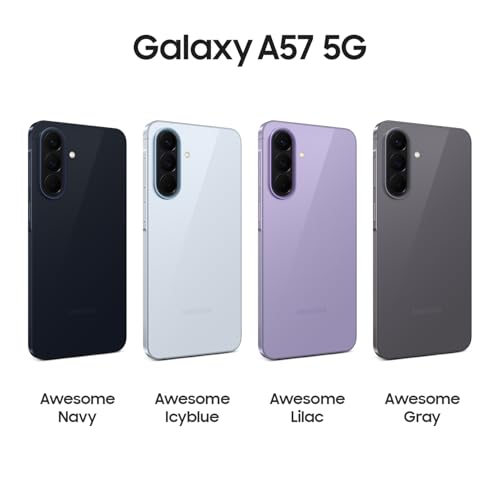 Samsung Galaxy A57 5G, Schlankes AI-Smartphone, Awesome Intelligence, 256 GB Speicherplatz, 50 MP Weitwinkel-Kamera, Bis zu 2 Tage Akkulaufzeit, IP68, Awesome Navy, 2,5 Jahre Herstellergarantie