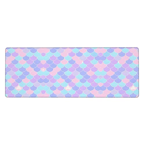 Alfombrilla de ratón para juegos y setup de computadora con amplio formato de sirena decorativo