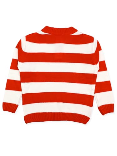 Image of CHKOKKO Boys Woolen Round Neck Sweaters Winter Sweatshirts Red White 9 Years-10 Years