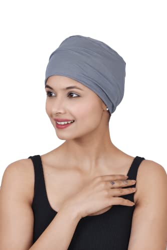 Image of The Headscarves Women Silky Soft Bamboo Viscose Sleep Cap for Hair Loss Chemo Headwear Skull Cap Free Size (Multicolor) (HS3 Multicolor)