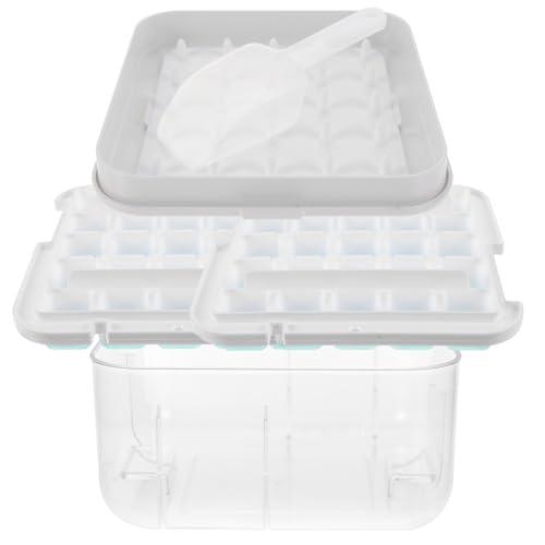 Molde para cubos de hielo de silicona con tapa, capacidad grande miniatura 1