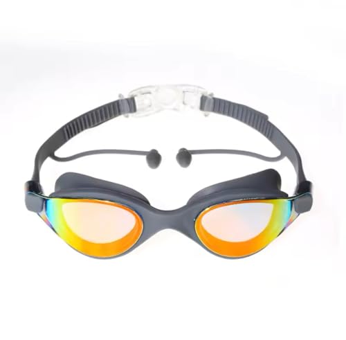 Image of Bells Box Swimming Goggles - Clear Vision, Anti-Fog & UV Protection - Waterproof, Comfortable & Adjustable Silicone Goggles for Adults (Grey)