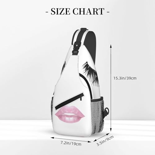 Eyelash Lip White Stylish Men'S Messenger Bag - Durable Polyester, Huge Capacity & Adjustable Strap3