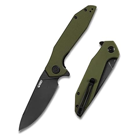 KUBEY Nova KU117E EDC Pocket Knife, Outdoor Hunting Camping Folding Knife with 3.62 Inch D2 Blade and Solid G10 Handles, Secure Reversible Clip for Men and Women Cover