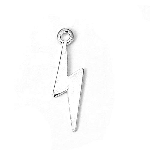 PEPPERLONELY 30pc Plated Silver Alloy Weather Collection Charms Lightning Charms Pendants 29x9mm (1-1 8 x 3 8 )
