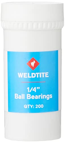 Weldtite 1/8" / 3.17 mm Case Hardened Metal Ball Bearings, Pack of 1000, Silver, 1/8-inch