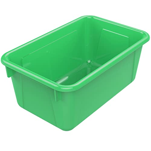 Image of Storex Small Cubby Bins - Plastic Storage Containers for Classroom, 12.2 x 7.8 x 5.1 inches, Class Green, 5-Pack (62417A05C)