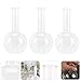 BESTYASH 3pcs 250ml Glass Round Bottom Boiling Flask Set Narrow Neck Laboratory Experiment Flask Scientific Glassware for School and Industrial Use
