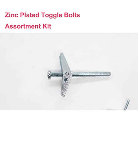 cSeao 22 Pieces Heavy Duty Drywall Ceiling TV Anchors Toggle Bolt Assortment Kit, 1/8" 1/4" 3/16" Spring Loaded Hollow Wall Inserted Bolt Wing Nuts - Image 5