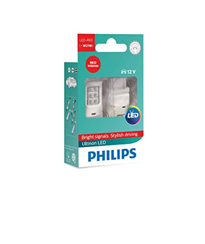 Ampoule LED W21W Rouge Philips Ultinon pour Éclairage de Signalisation Automobile Performant