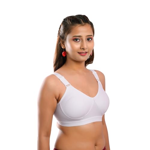 Image of Viral Girl Women's Wire-Free Cotton Hosiery Bra | Non-Padded, Full Coverage, Adjustable Straps | Soft Comfortable Innerwear with Hook & Eye Closure for Everyday Use