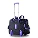 Olympia U.S.A. Deluxe Lightweight Rolling Overnighter Case Overnight Laptop Bag Weekender Travel Carry-On Suitcase Luggage with Wheels and Adjustable Push-Down Handle