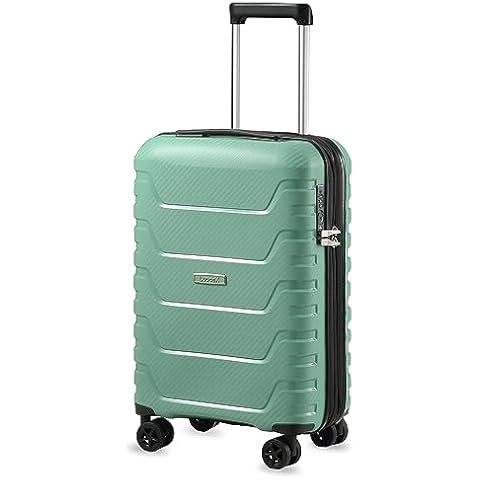 LUGGEX Carry On Luggage 22x14x9 Airline Approved - Polypropylene Expandable Hardshell Suitcase with Spinner Wheels (Green, 20 Inch) Cover