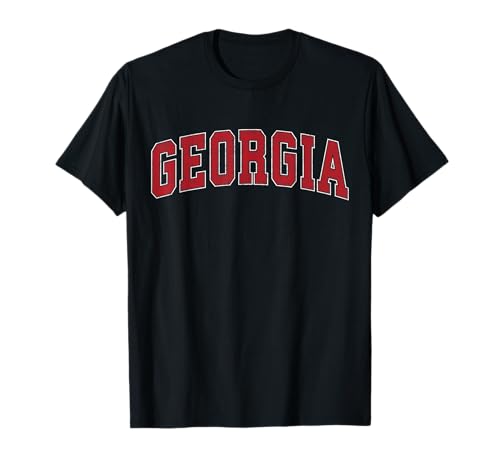 Georgia GA Vintage Athletic Red Sports Design Style T-Shirt
