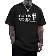 Wedsadl God is Good Shirt Christian Jesus Cross T Shirts for Men Religious Faith Inspirational Vi...