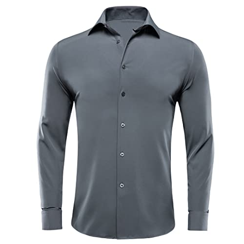 Chemise d'été en lin léger à manches longues homme coupe ajustée haut de gamme CY-1058 XXL