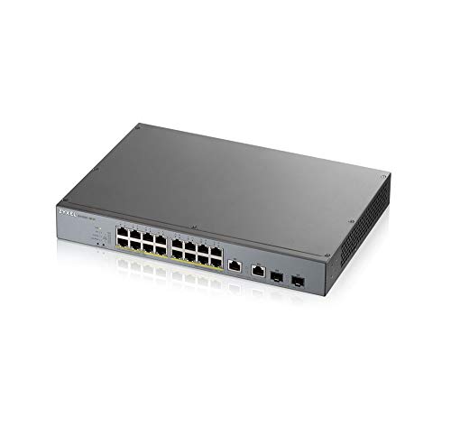 Image of Zyxel 16-Port Gigabit PoE+ Switch | Smart Managed | 250 Watt Budget | 2X Gigabit Combo Ports | Nebula Cloud Managment | Long Range | TAA Compliant [GS1350-18HP]
