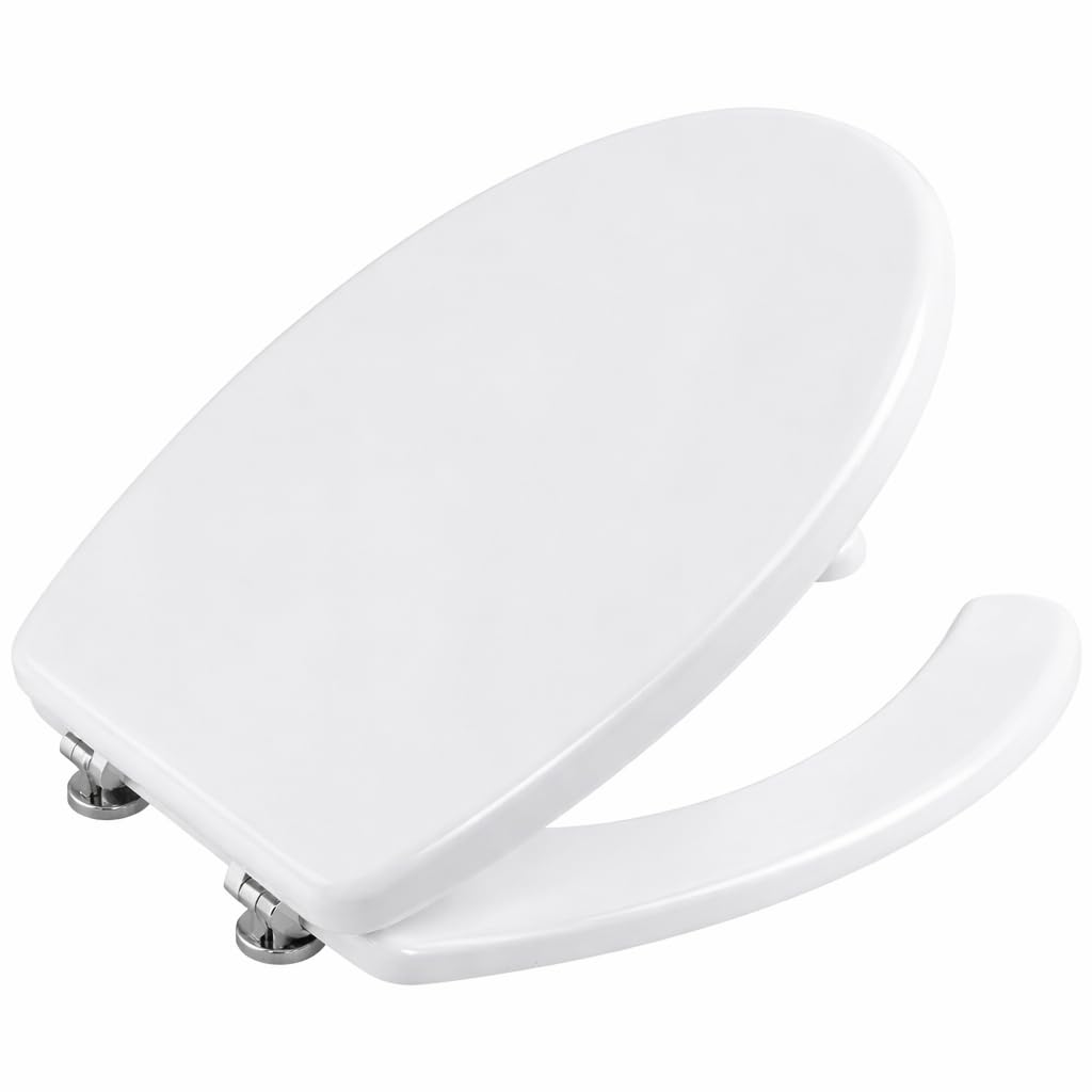 Topolenashop Copriwater WC Disabili con Apertura Frontale 45x38 cm – Sedile Wc Ergonomico Universale in MDF con Cerniere Acciaio Inox, Copri Water per Anziani e Mobilità Ridotta | 69245