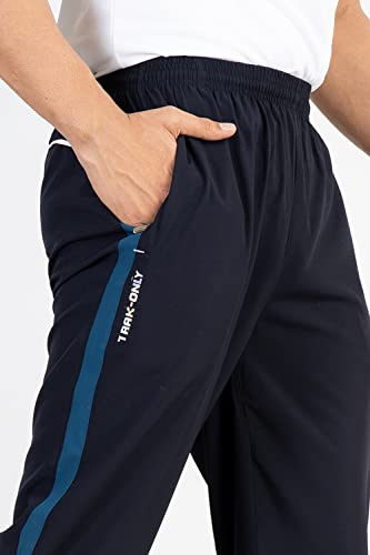 Image of Ultra Light Weight Regular fit Track for Men || Sportswear || Gym wear || Running wear || Breathable (L, Navy Blue)