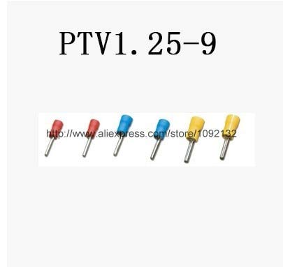 Davitu 1000PCS TZ-JTK Crimp Spade Cable Termination Connector Lug 22-16AWG 19AMP Pre-insulation Pin Terminal PTV1.25-9
