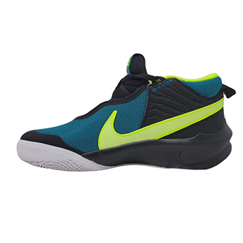 Nike Kid's Team Hustle D10 (GS) Basketball Shoe, Black/Barely Volt, 6 M US2