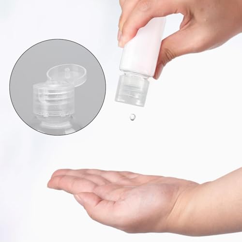 15 Stück Reiseflaschen Set, 15ml Reiseflaschen zum Befüllen, mit Flip Cap Transparent Flaschen zum Befüllen Flugzeug Reise Kosmetik Behälter, Reisegröße Behälter, Kosmetikflaschen für Shampoo, Lotion