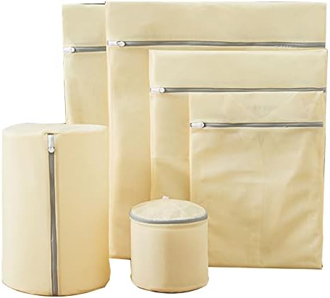 Nipogear Laundry Bag Set Of 6 Solid Color Laundry Bag, Special Net Bag For Washing Machine, Anti-deformation Underwear Bra Washing Bag, Woolen Clothes Net Bag ( Color : Yellow )