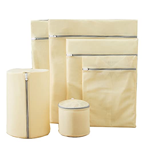 Nipogear Laundry Bag Set Of 6 Solid Color Laundry Bag, Special Net Bag For Washing Machine, Anti-Deformation Underwear Bra Washing Bag, Woolen Clothes Net Bag ( Color : Yellow ) #TOP3