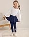 Girls Leggings Sweatpants Kids Girls Clothes Size 6 School Uniform Pants Girl 3 Pack Grey and Navy Blue and Red Pants with Skirt