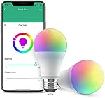 BroadLink Ampoule intelligente, 10W RGB Wi-Fi réglable LED Ampoules de lumière intelligentes Changement de couleur A19 800lm, Fonctionne avec Alexa, Google Home, Siri et IFTTT, Pas de Hub requis (2)