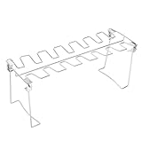 Sosoport Folding Stainless Steel Chicken Drumstick Rack for Grilling BBQ Chicken Leg Holder 14 Slots for Outdoor Cooking