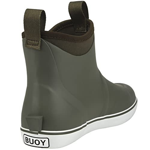 Image of Buoy Boots Women's Waterproof Ankle Rain Boots, Rubber Deck & Fishing Boots | Neoprene Lining, EVA Foam Insole, Slip-Resistant Non-Marking Outsole for Comfortable Traction on Boats, Farms & Wet Ground