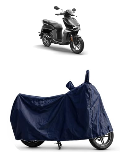 Image of Shield Heavy Duty Scooty Cover for Vida V1 pro | All-Season, Tear-Proof Fabric | with Side Mirror Pocket & Buckle Belt | Vida V1 pro Scooty Cover (Blue)