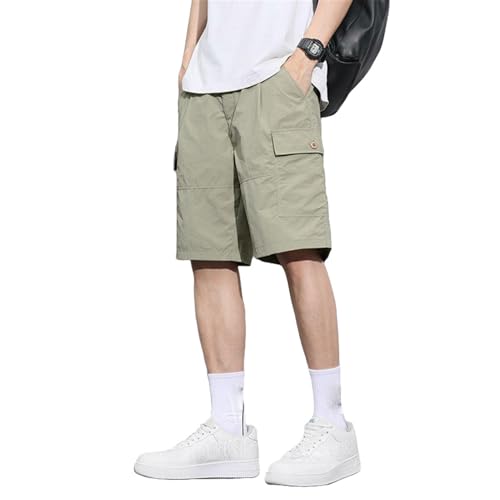 Short d'été mi-long homme en soie glacée léger et fluide 5 poches