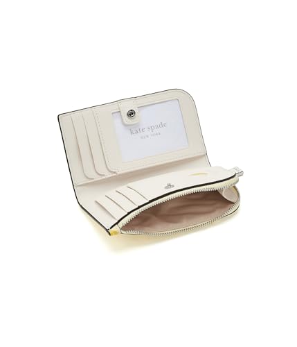 Image of kate spade new york Devin I Love You Script Embossed Leather Small Slim Bifold Wallet
