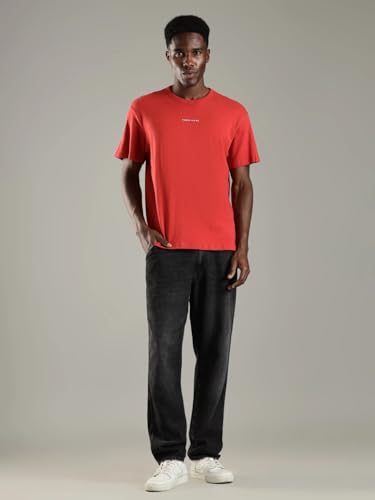 Image of Solid Relaxed Fit Cotton T-Shirt